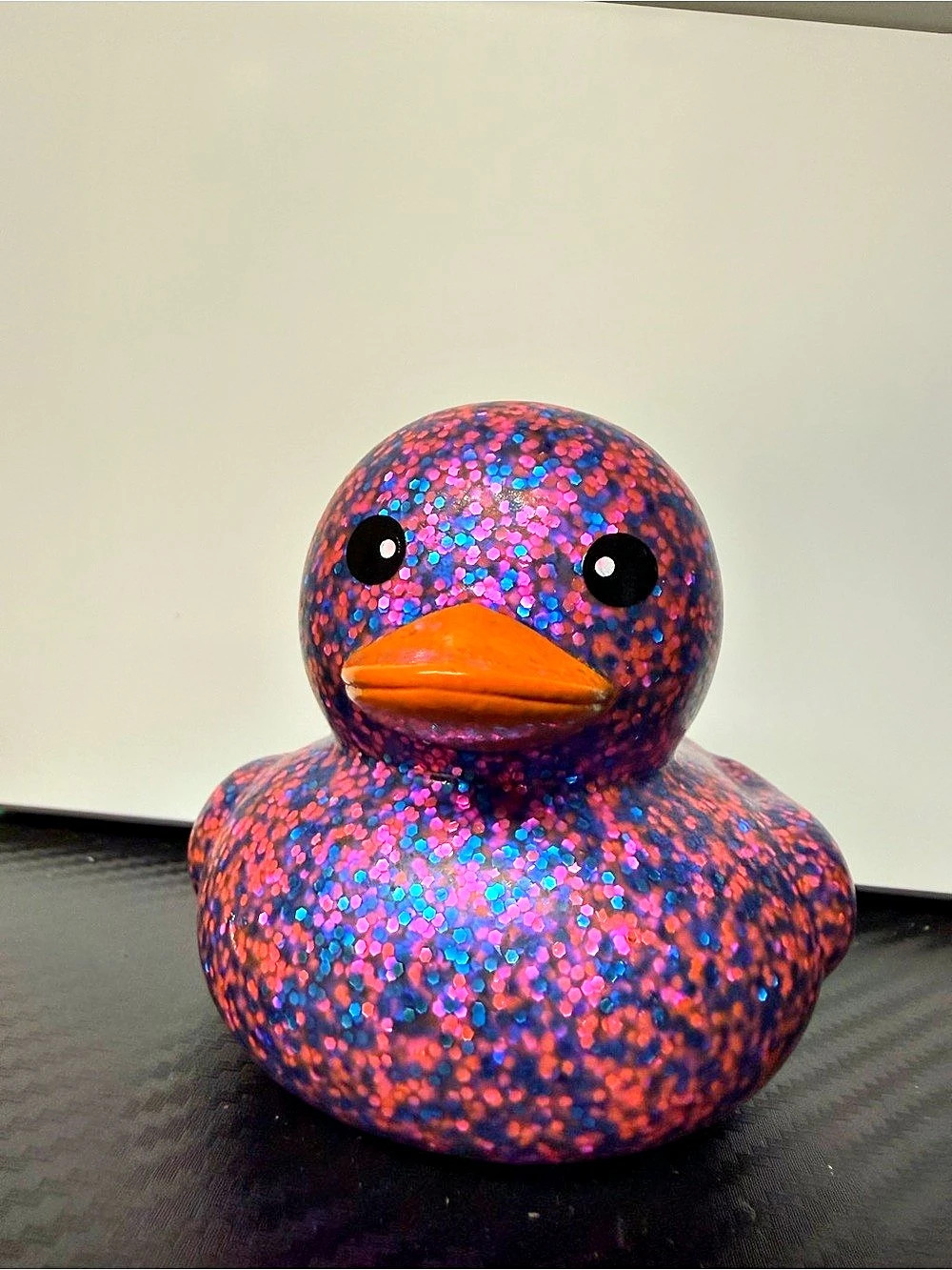 Greenbrier International Purple & Pink Glitter Duck Decor
